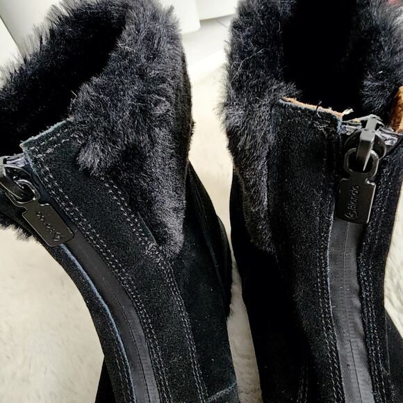 NEW Blondo Hostel Black Suede Waterproof Snow Black Ankle Boot - Picture 3 of 10